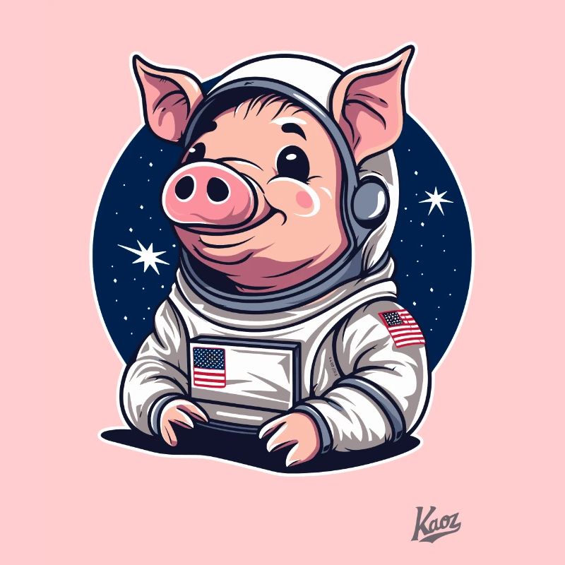 Conception de cochon drôle mignon de l’espace
