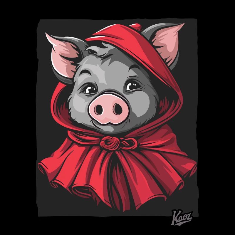 Le conte de fées du Petit Cochon Chaperon Rouge