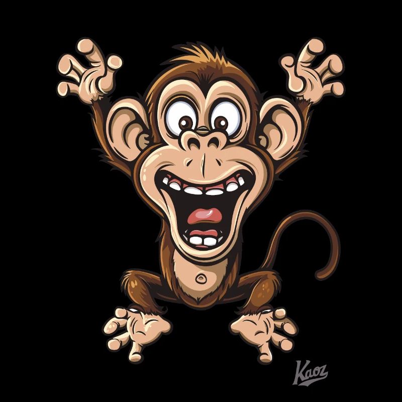 drôle petit singe heureux