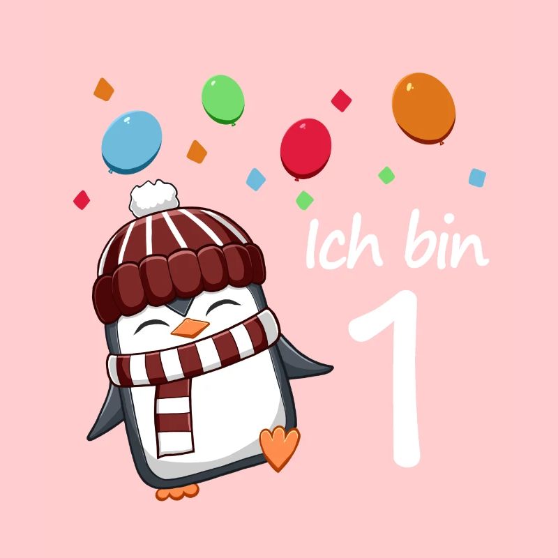 Ich bin 1 Pinguin Geburstag Design