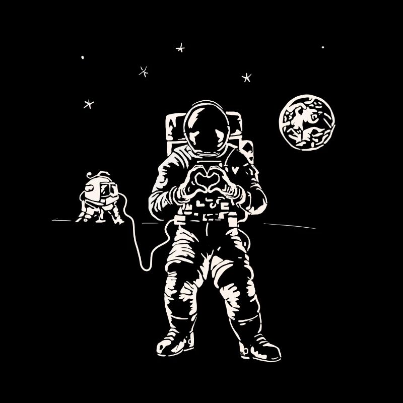 Astronaute Lune Vaisseau spatial Coeur