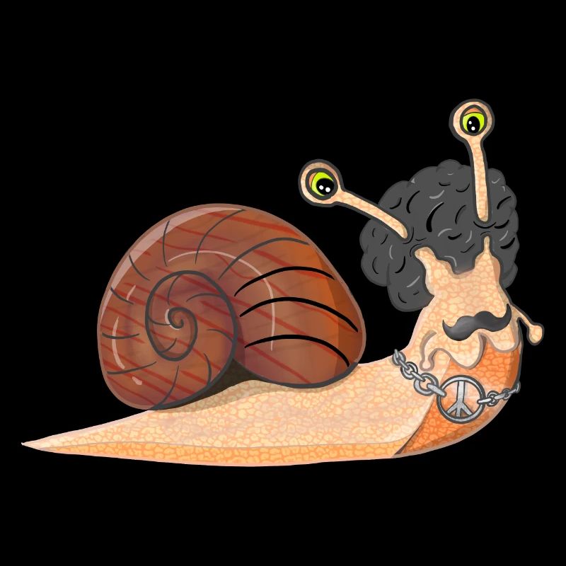 Retro Disco hippie escargot avec signe de paix