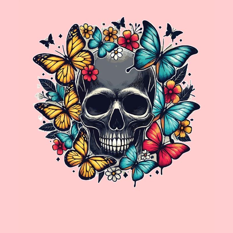 Conception de papillon de crâne