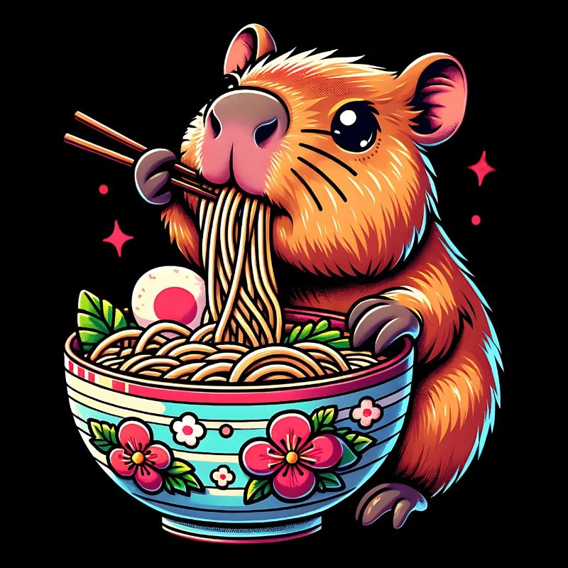 Süßes Kawaii Capybara Ramen Anime