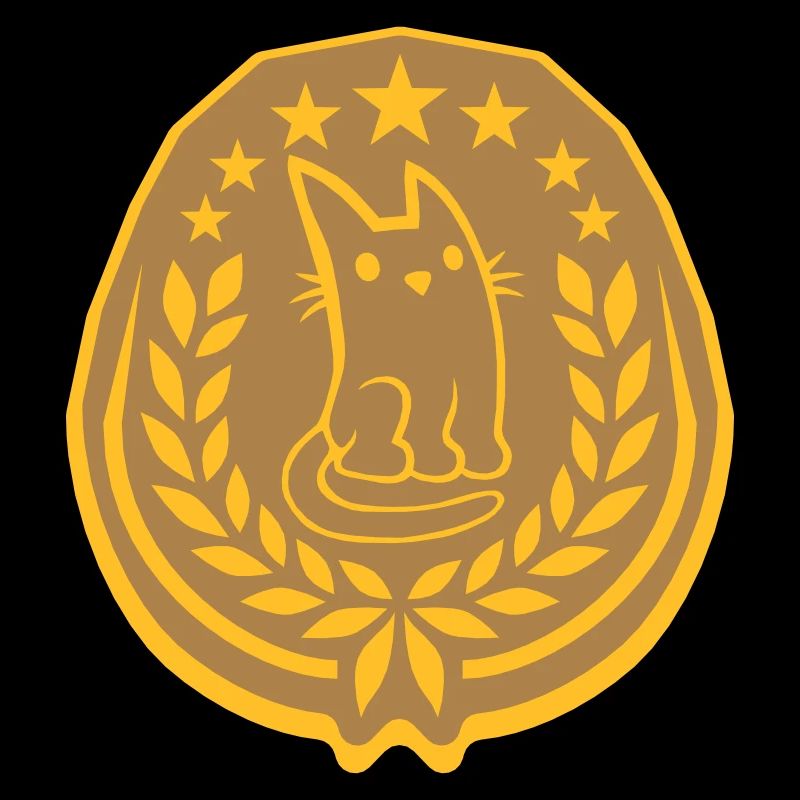 Logo Lorbeerkranz Katze Edel