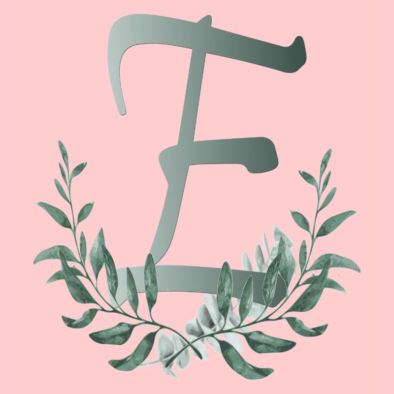 Buchstabe E mit Pflanzen