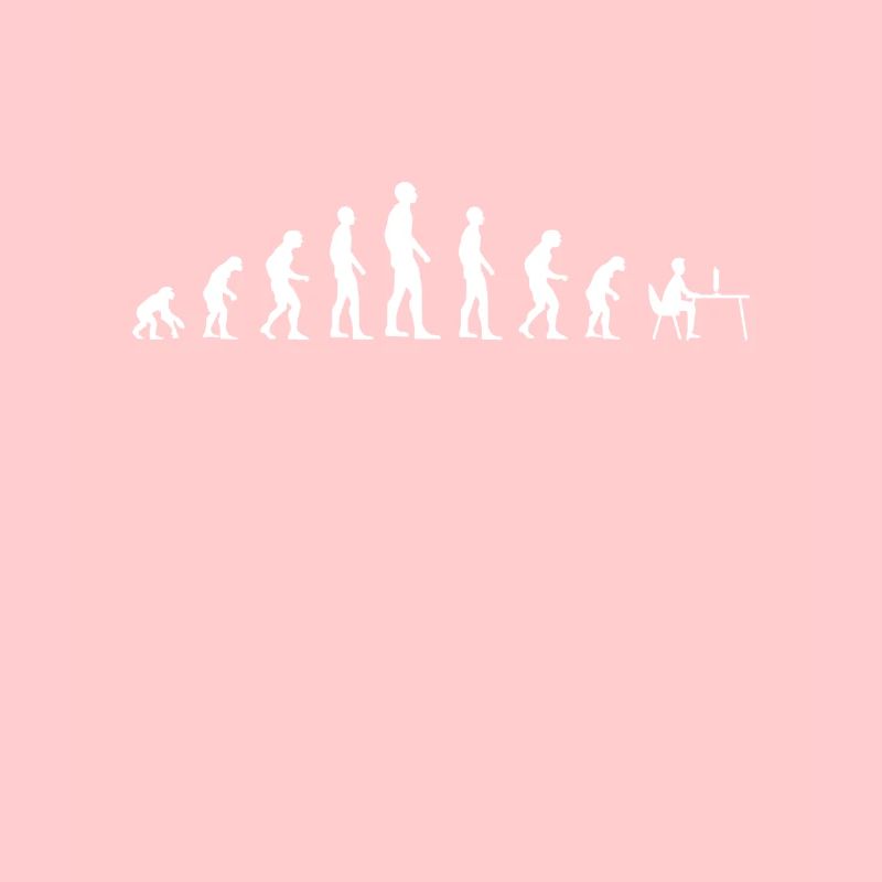 Human Evolution working on Computer Gamer Gaming