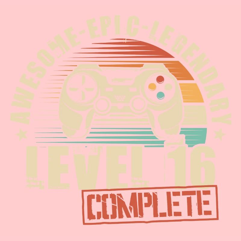 16th Birthday Gamer 16 Years Level 16 Complete