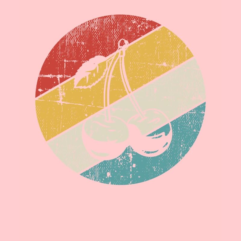 Cerise Retro Fruit Fruit Round
