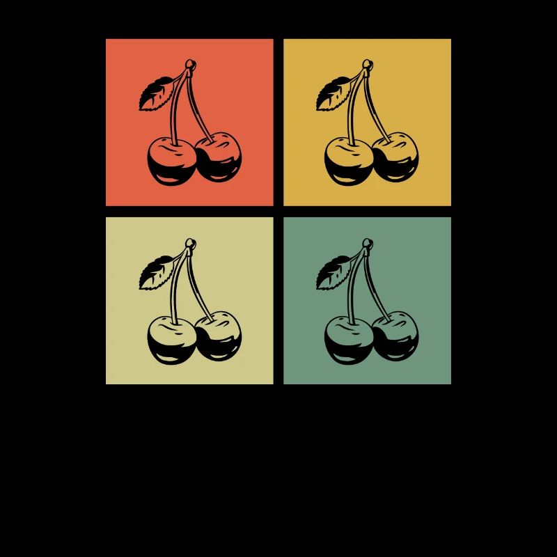 Kirsche Obst Retro Früchte Rot Geschenk