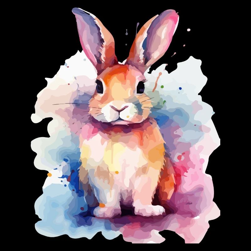 Bunter Aquarellhase