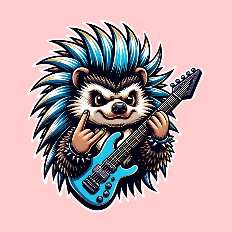 Hedgehog Guitariste de rock and roll