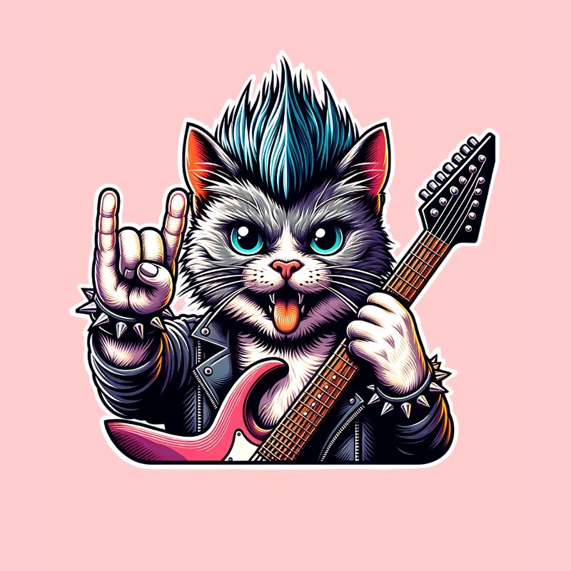 Cat Guitariste de Rock and Roll