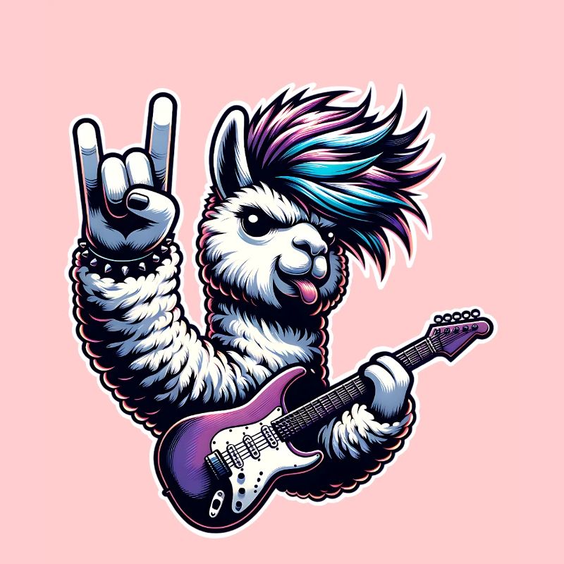Alpaka Rock and Roll Gitarrist