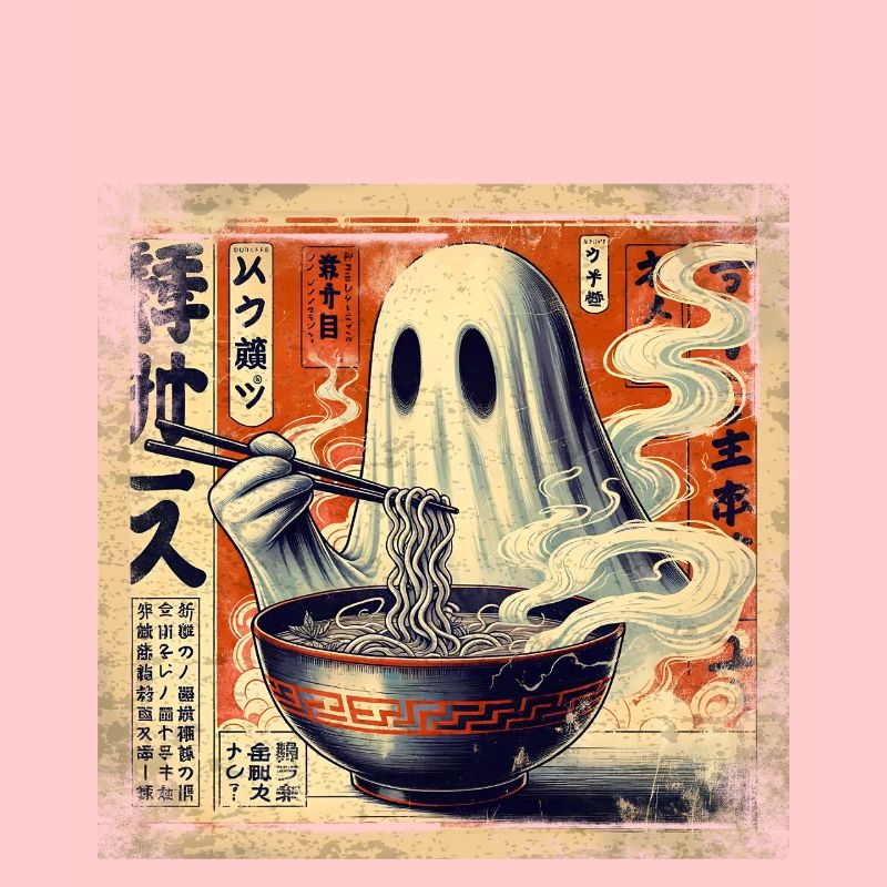Ramen Ghost Grunge Style d’affiche
