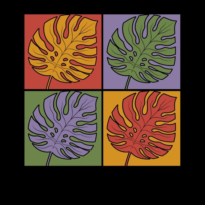 Pop Art Tropical Leaves Monstera Deliciosa