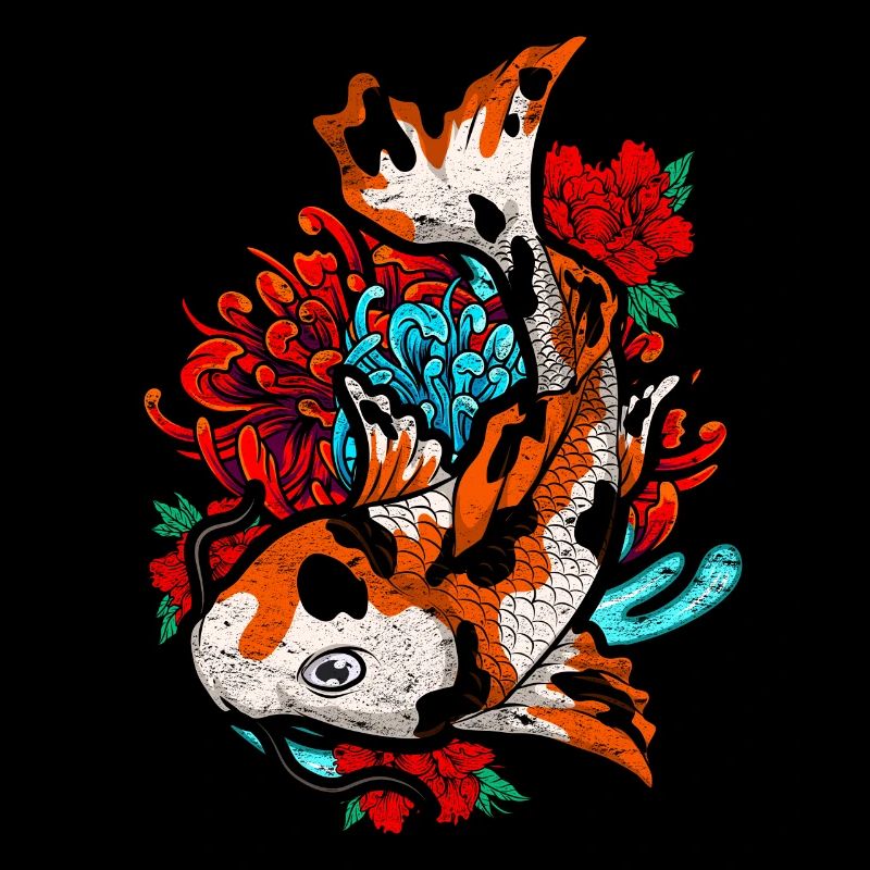 Koi Fish Farmer Cadeau Koi Carpe Koi colorée