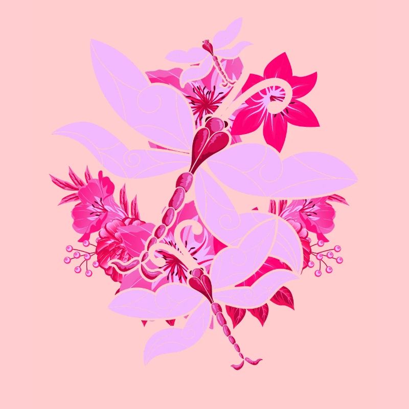 Farbenfrohe Blumen Insekt Tier Geschenk Libelle