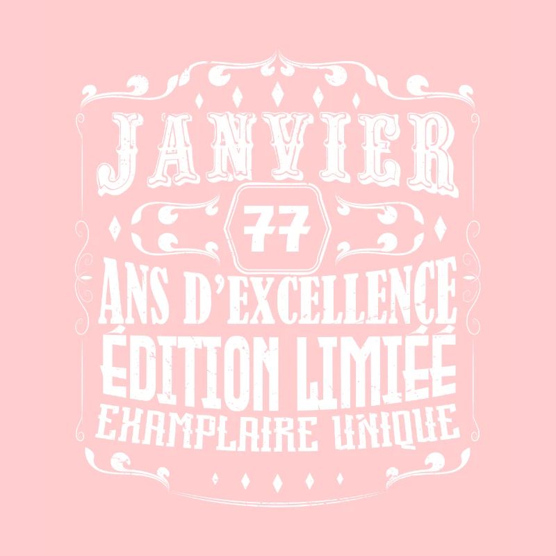 Vintage Janvier 77 ans. anniversaire janvier.