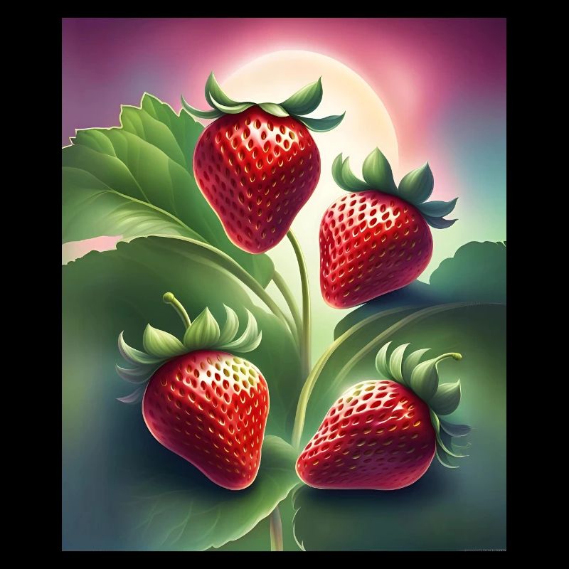 Vier leckere Erdbeeren