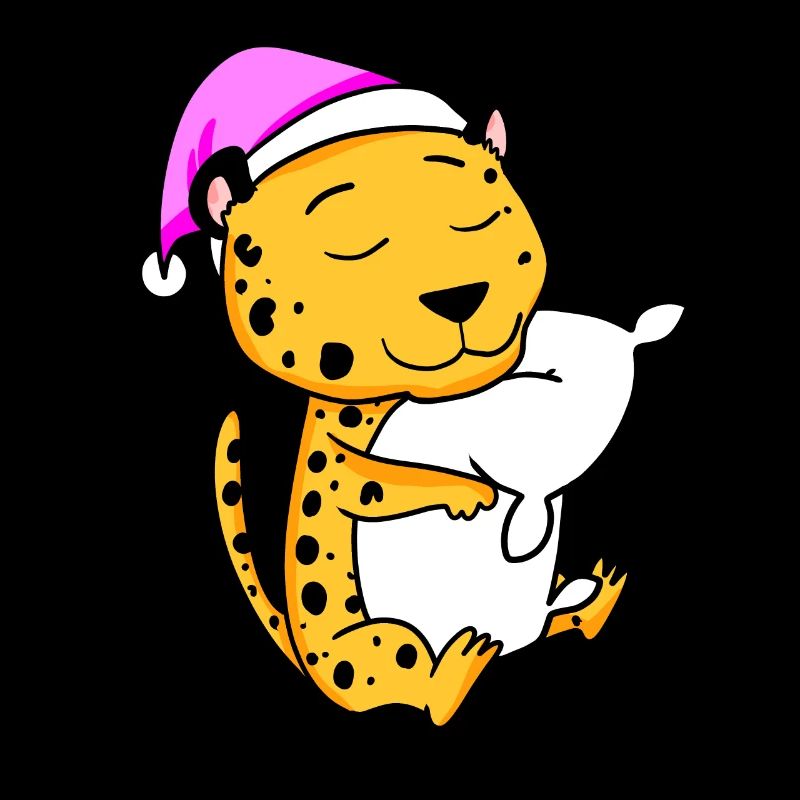 Guépard avec oreiller et bonnet de couchage