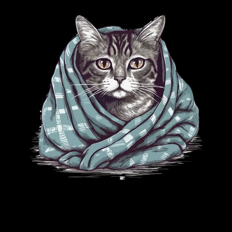 Chat dans une couverture