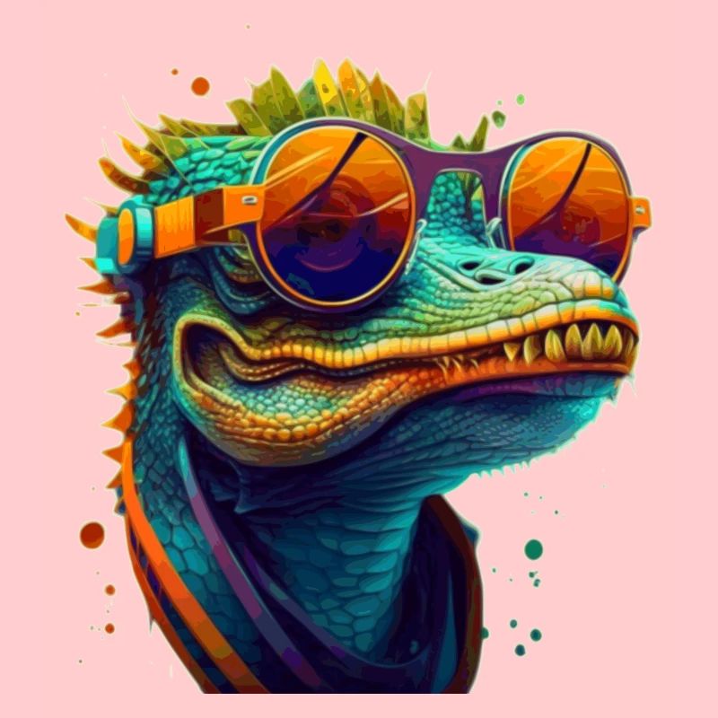 Kroko oder Alligator mit Sonnenbrille im Sommer