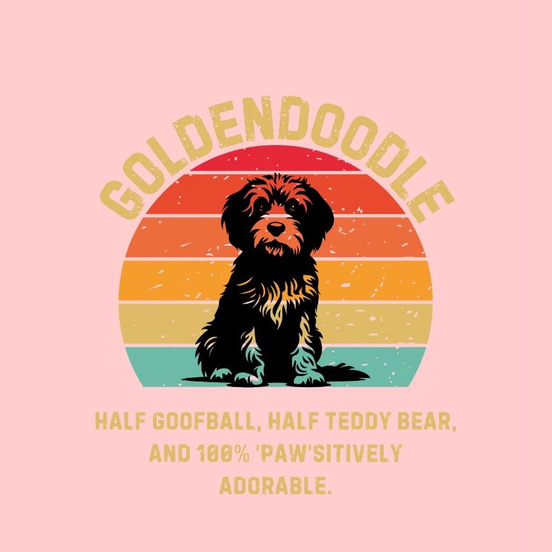 Goldendoodle Retro Sunset
