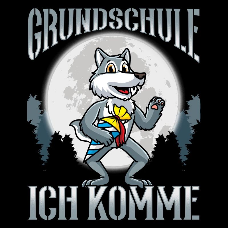 Schulkind Einschulung Schultüte Wolf