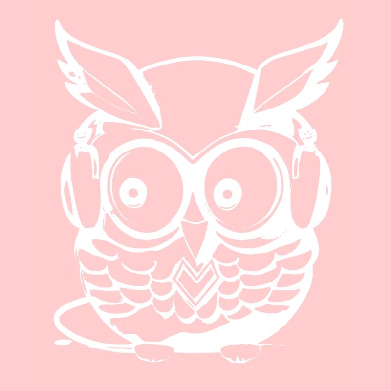 Eule weiß Kopfhörer