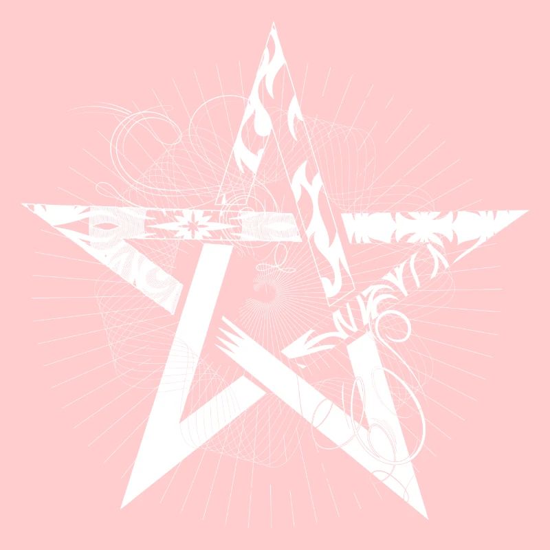 weißes Pentagramm mit Strahlen