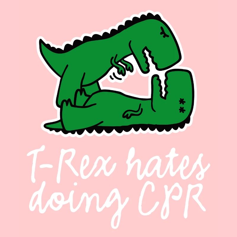 T-Rex hates doing CPR Erste Hilfe Krankenschwester