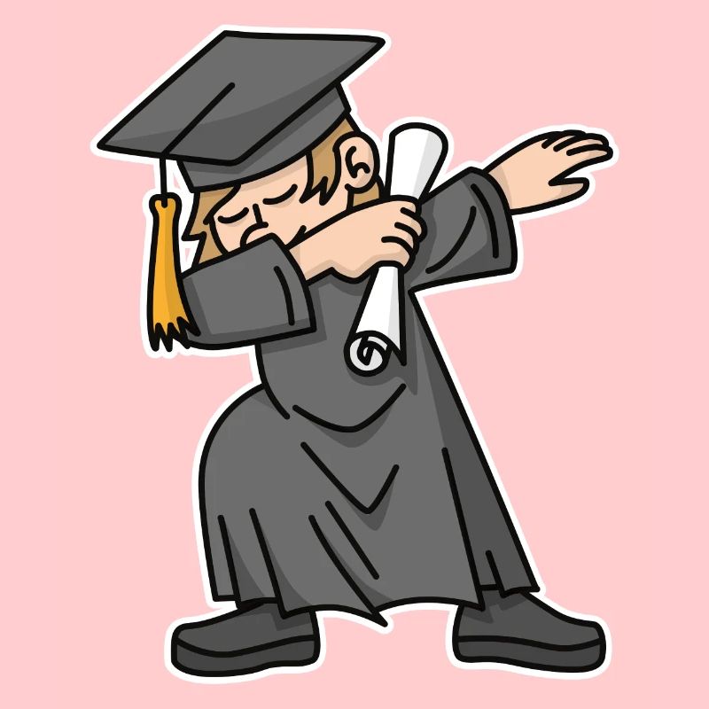 Junge Student dab dabbing Absolvent Schule