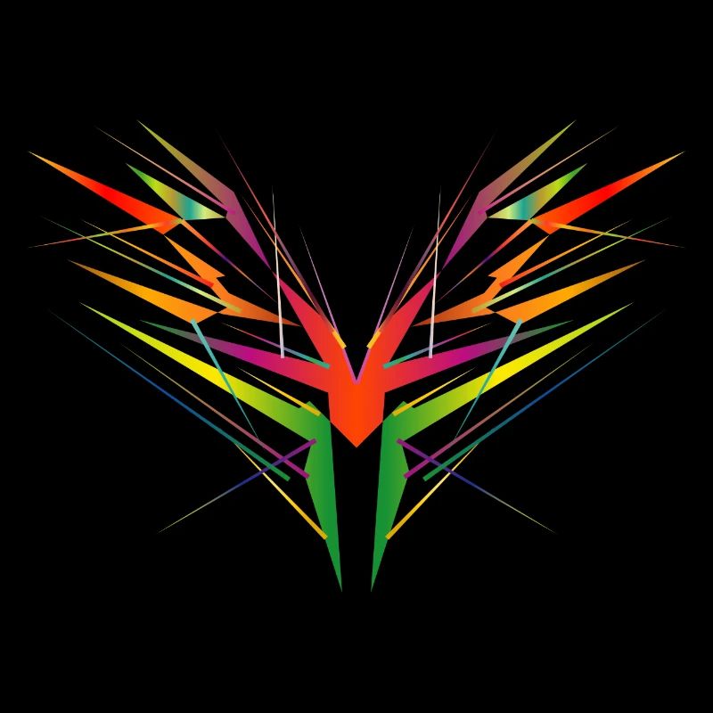 colorful abstract wing shape