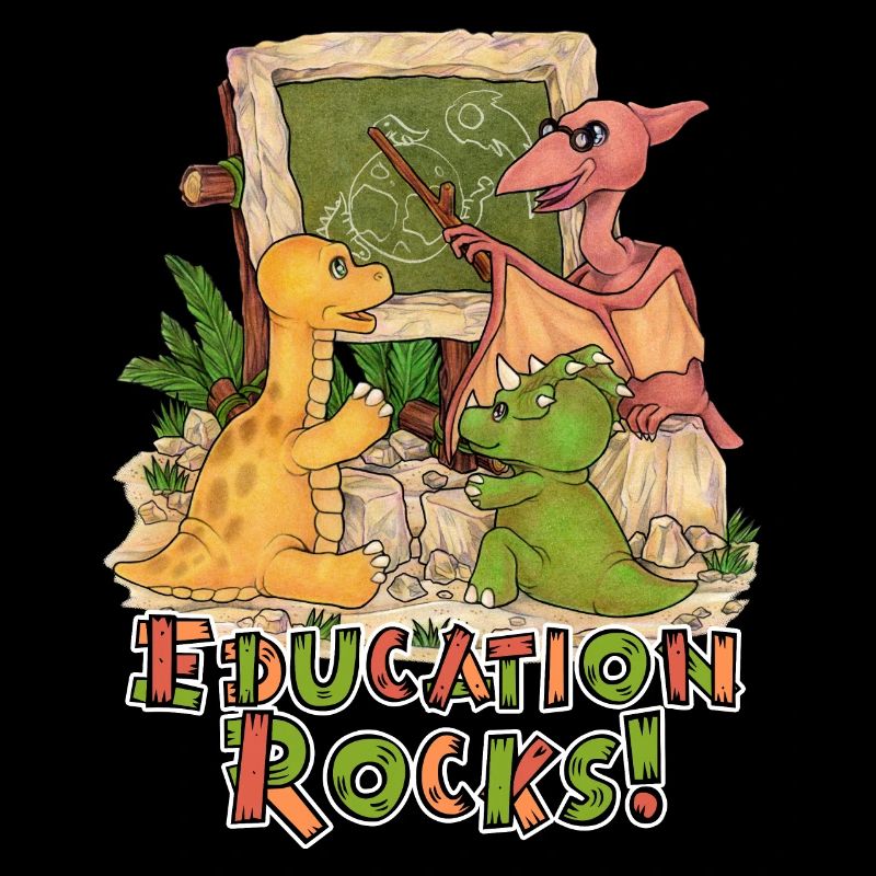 Education Rocks Niedlicher Dino Schule Einschulung