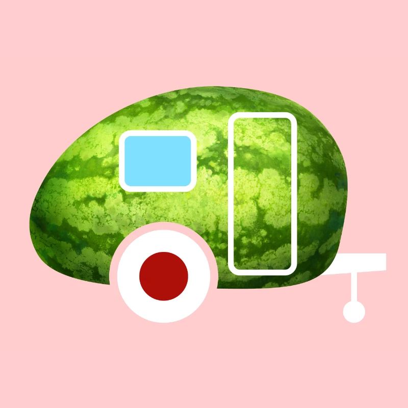 Melon Caravan Caravan Retro Summer Camping Fan