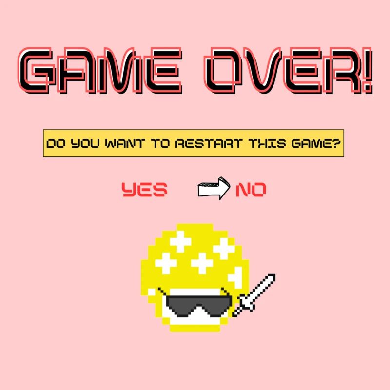 Pixel Art 8 bits Retro Game Over