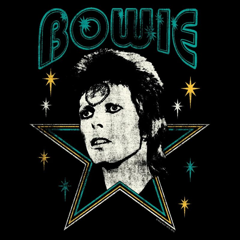 David Bowie Écriture Avec Portrait Et Étoile