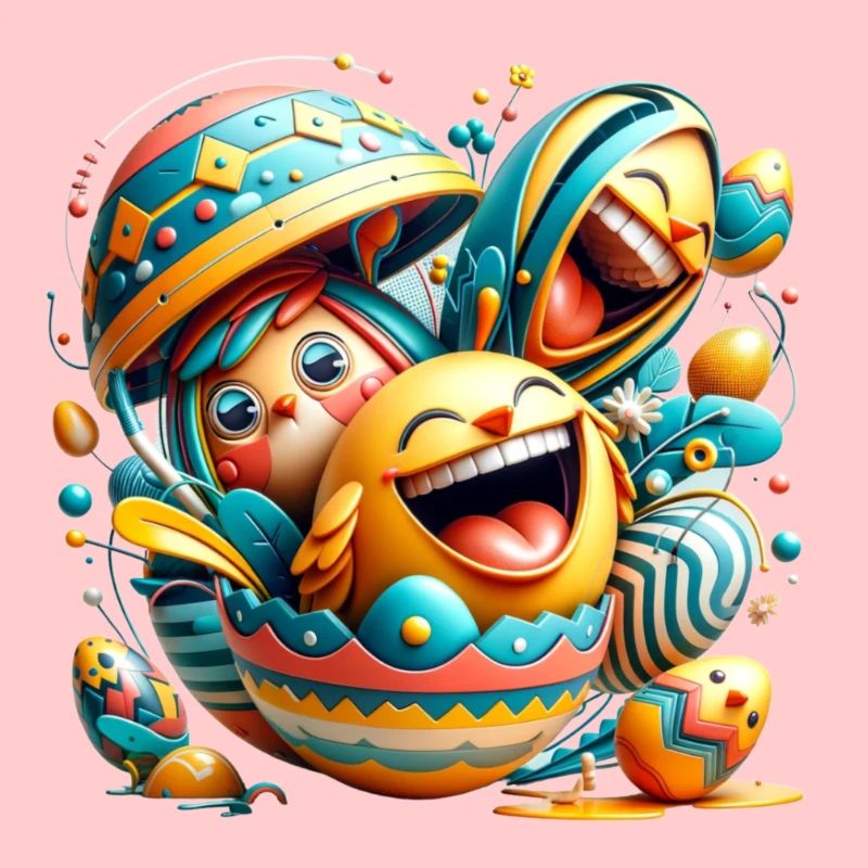 Conception graphique de Pâques dans le style Mixed Dimensions