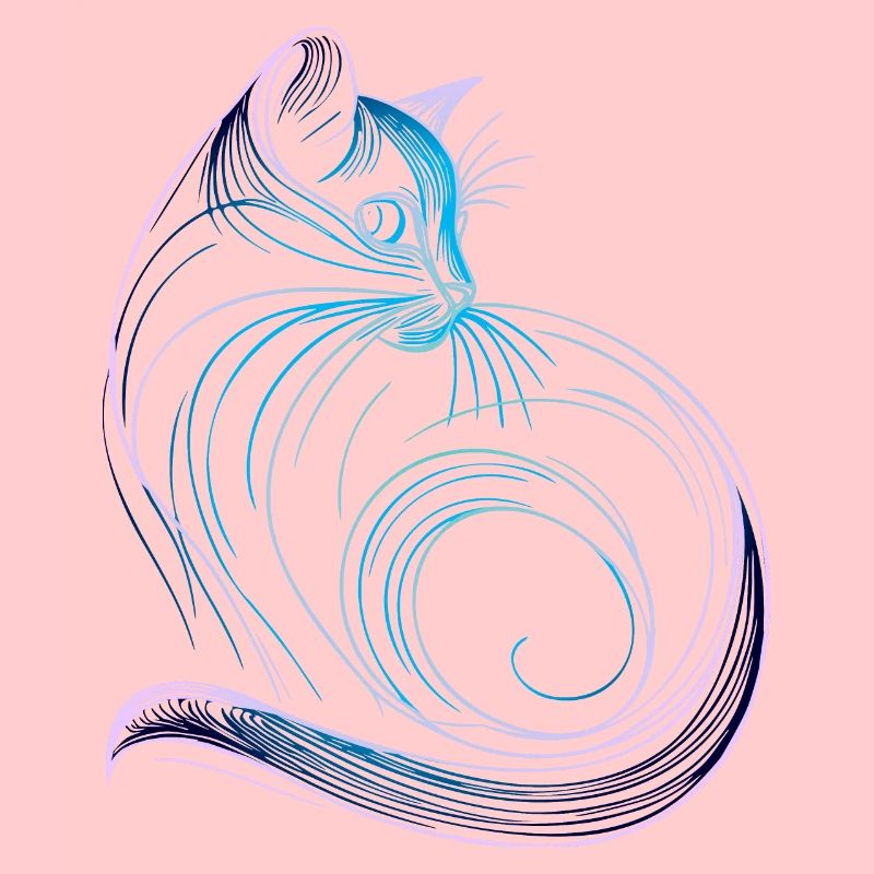 Chat style minimaliste dégradé bleu