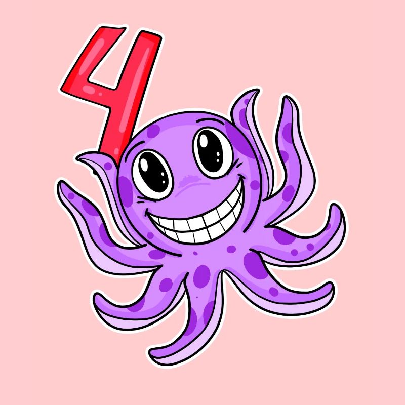 Motif 4e anniversaire Octopus - Quatre ans