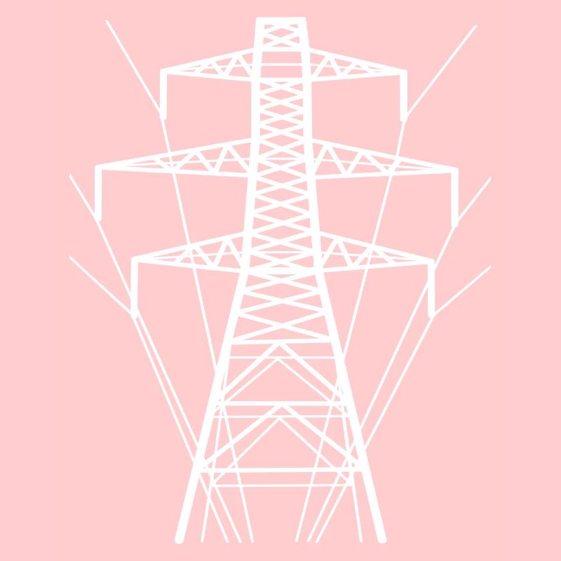 Weiße Strommast-Silhouette