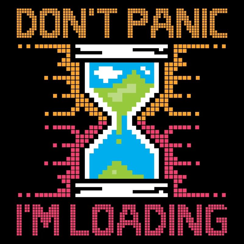 Don't Panic – Pixel Loading Sanduhr