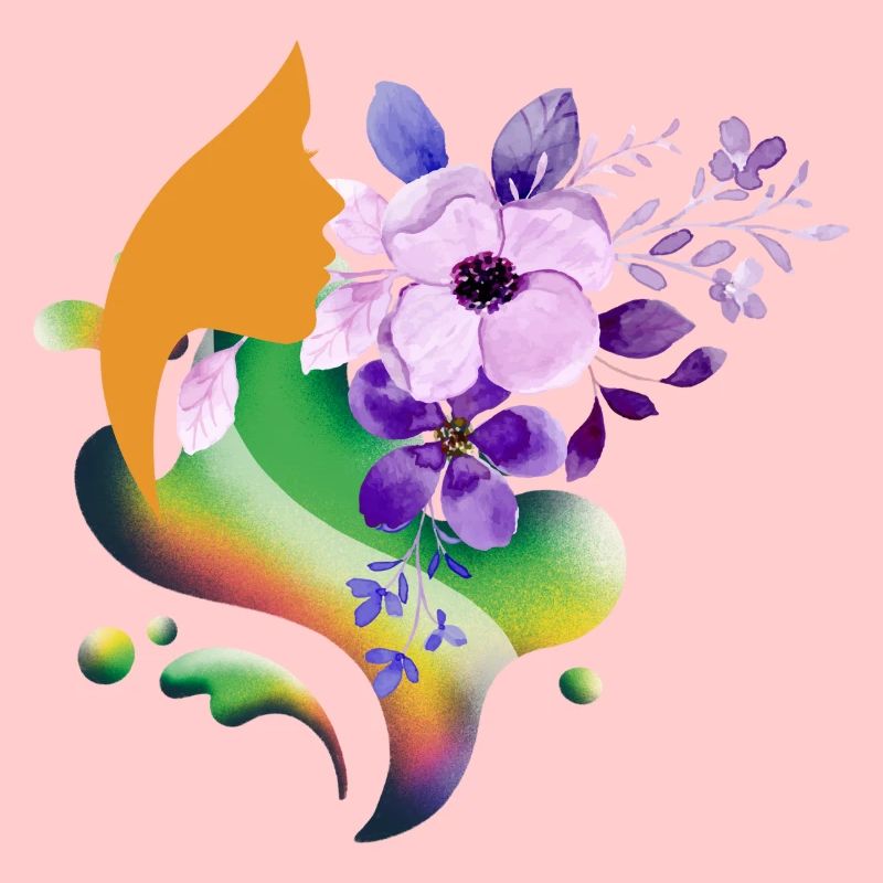 Silhouette arc-en-ciel florale