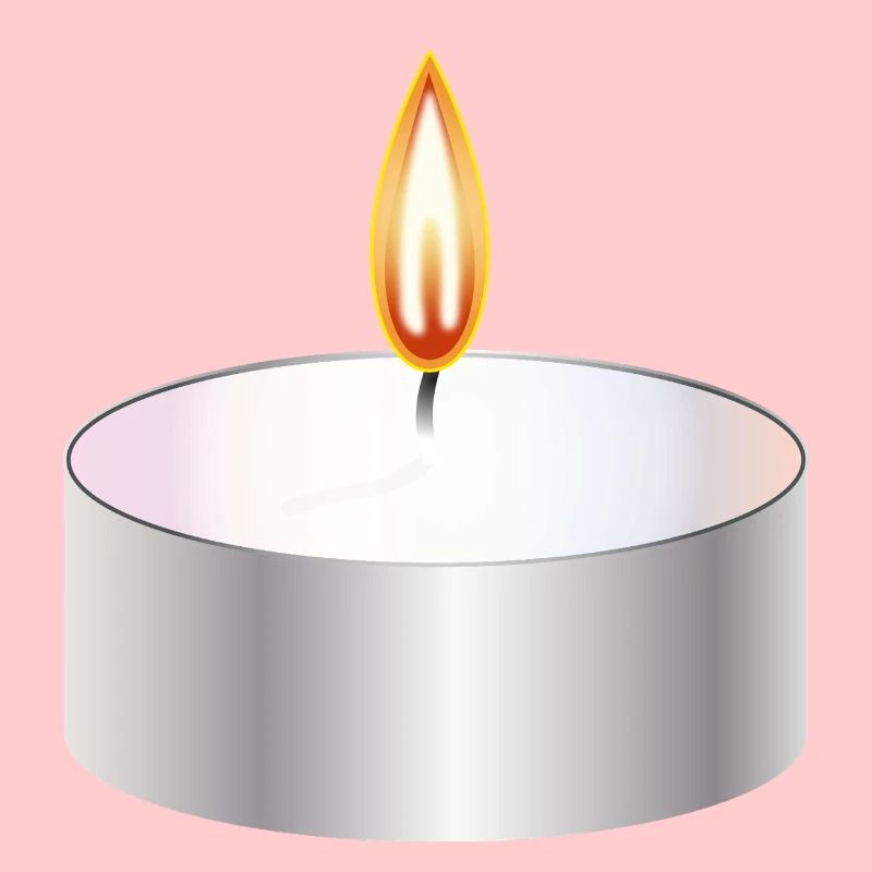 Burning Tealight Candle Simple Symbol