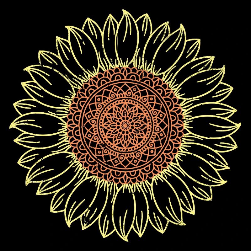 Conception complexe de mandala tournesol