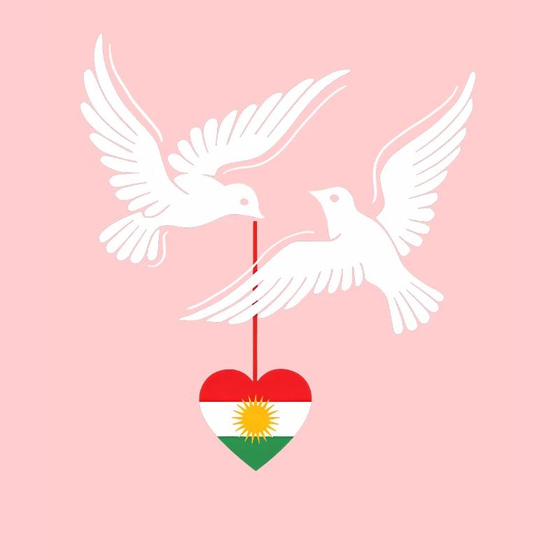Kurdes du Kurdistan avec drapeau kurde