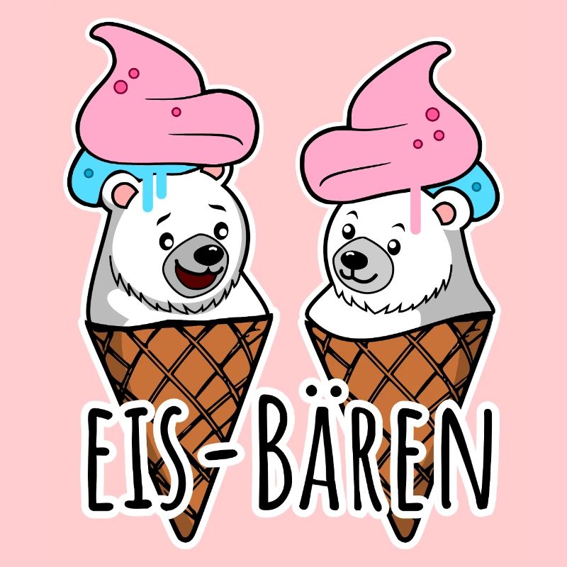 Zwei leckere Eis Bären an der Eisdiele