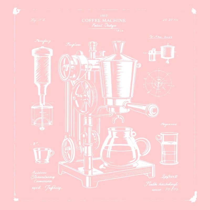 Retro-Espressomaschine-Blaupause