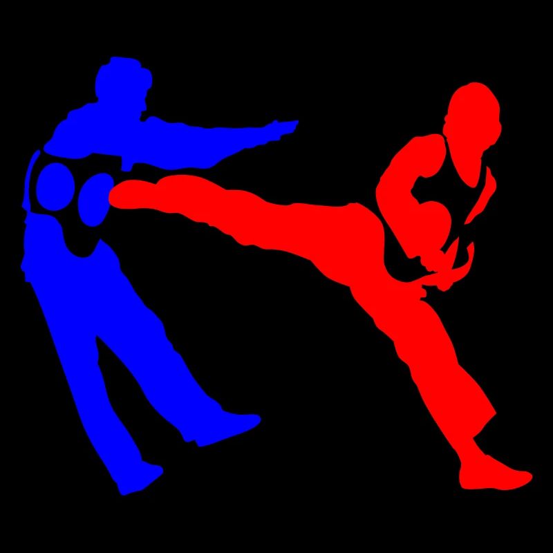 Combative silhouettes contrast